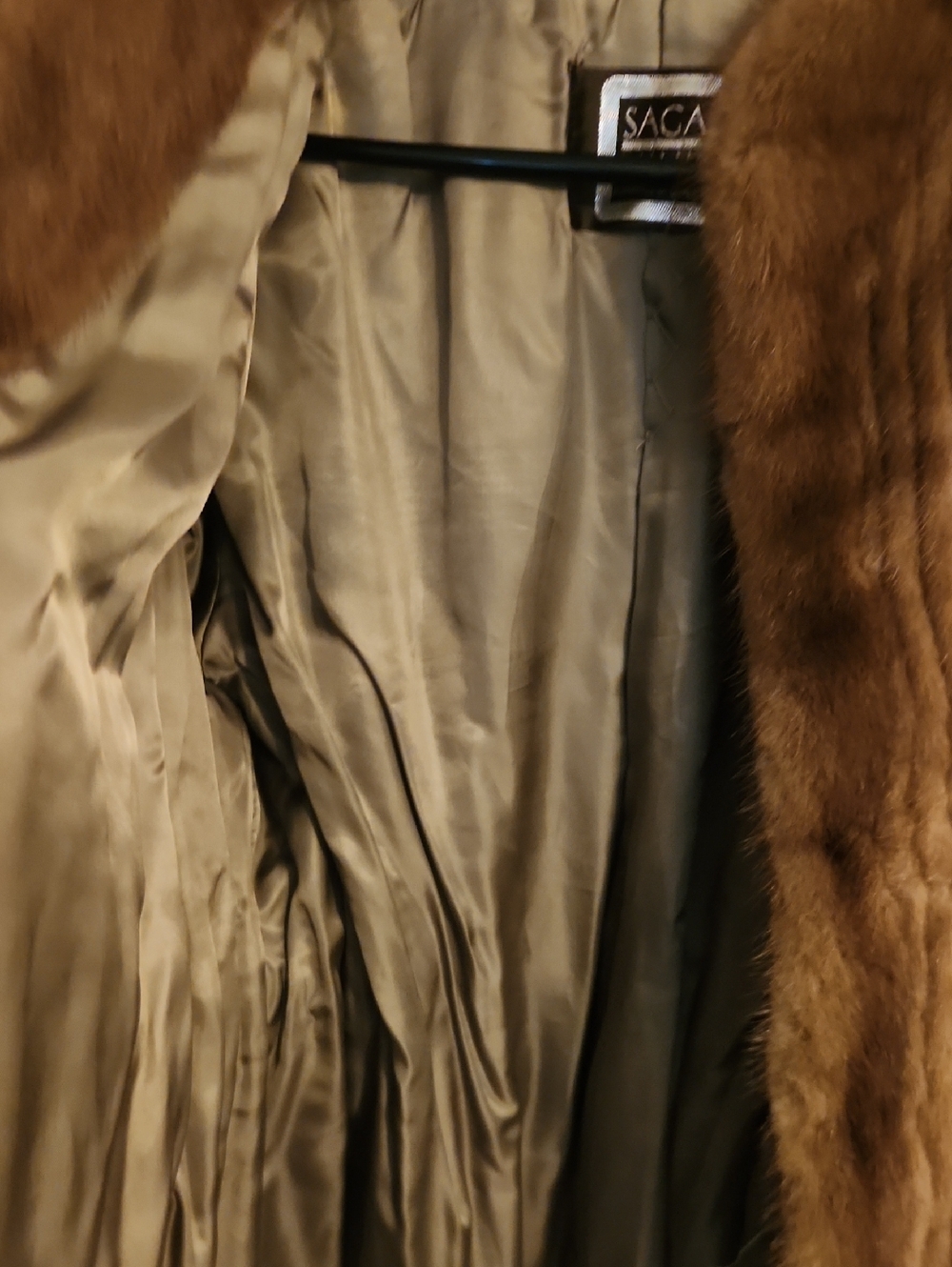 Genuine Mink Saga Beautiful Genuine Fur High Quality Luxury Belted Jacket Large - Picture 5 of 9